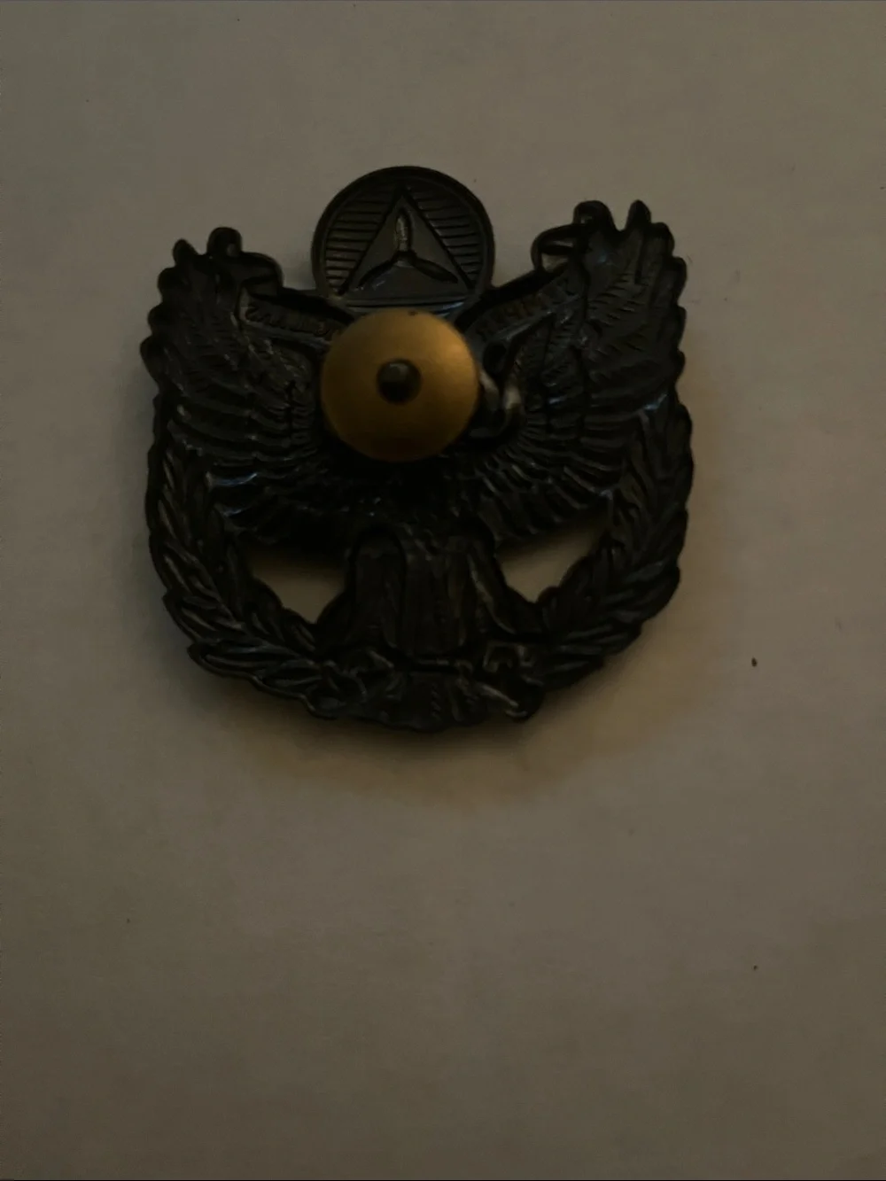 Eagle cap Insignia Antiqued Metal Finish US Air Force